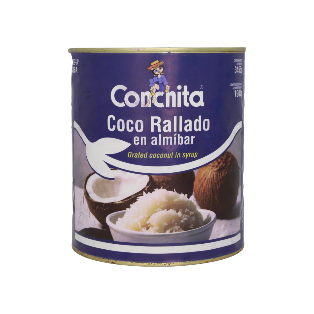 Coco rallado en almíbar en lata de 3455 g
